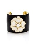 Marciano Enya Flower Enamel Cuff, BLACK