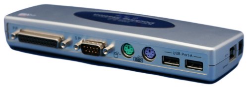 USB 2.0 Docking Station, USB 2.0 to Serial, Parallel, PS/2 with Two Available USB Ports and AC Adapter