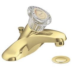 Moen 4621P Chateau One-Handle Low Arc Bathroom Faucet, Polished Brass