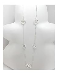 Peace Symbol Necklace In 92.5 Sterling Silver