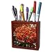 Florene Flowers - Blossoms In Orange - Tile Pen Holders-5 inch tile pen holder