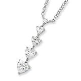 Sterling Silver Cz Heart Journey Necklace