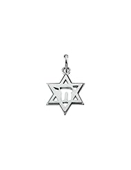 19.00x14.00 mm Star of David Chai Pendant in 14K Yellow Gold