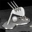 Beautiful Desk Accessory Silver Plated Golf Club Pen Holder with 3 Pens