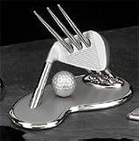 Beautiful Desk Accessory Silver Plated Golf Club Pen Holder with 3 Pens