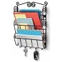 Scroll Wall Mount Letter Holder - Black