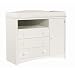 South Shore Furniture, Peak-a-Boo Collection, Changing Table with Drawers, Pure White