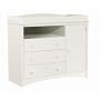 South Shore Furniture, Peak-a-Boo Collection, Changing Table with Drawers, Pure White