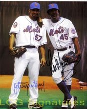 Signed Mets, New York (Pedro Martinez, Johan Santana) 8x10 By Pedro Martinez and Johan Santana Photo
