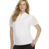AK Anne Klein Plus Size Split-Neck Pleated-Bib Top at Anne Klein Woman