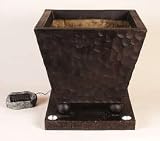 Tuscan Hammered Bronze Finish Solar Urn