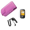 STORMGADGETS Samsung Genio Touch S3650 Accessory Pack including; Car Charger, Hot Pink PU Leather flip pouch case and Screen Protector. A bundle of all of the Accessories you will need for your mobile phone.