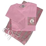 Women's pink plaid PJ's Bichon