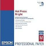 Epson Fine Art Hot Press Bright - Two-sided smooth matte cotton rag paper - 17 mil - Letter A Size (8.5 in x 11 in) - 330 g/m2 - 25 sheet(s)