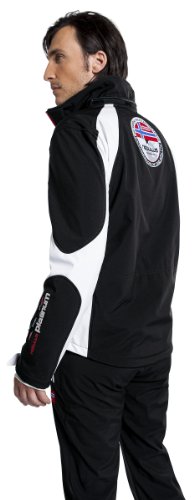 NEBULUS Softshell ski jacket ROCKSHELL, men's, black-white, 10,000mm water column (Q300), X-Large