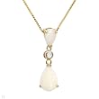 Necklace With 1.55ctw Precious Stones - Genuine Diamond and Opals 14K Yellow Gold Length 18in