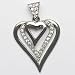 925 Sterling Silver Heart Pendants with inlaid Clear CZ