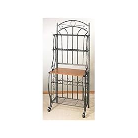 Buy 27.25 x 16 x 68 Pewter Bakers Rack w Wine Rack by Old now!