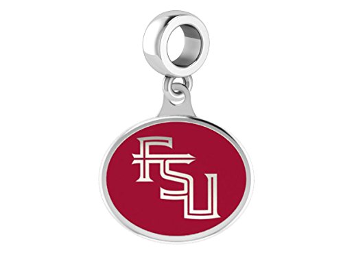 Florida State Seminoles Sterling Silver Enamel Drop Charm Fits All European Style Bracelets