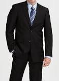 Kenneth Cole - Kenneth Cole Solid Black Two Button Double-Vented Jacket