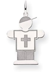 14k White Gold Kid Charm