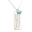 THE FUTURE BELONGS TO... Quote Pendant in Sterling Silver with Turquoise Gemstone Beads on a 24" Rolo Chain, #7543