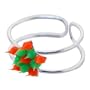 925 Sterling Silver Green-Orange Hedgehog Toe Ring