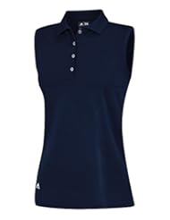 Sports: adidas Golf Womens Puremotion Solid Sleeveless Polo Shirt, Navy, Small - TaylorMade - Adidas Golf Apparel
