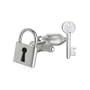 Lock and Key Satin Silver Cufflinks