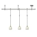 Royce Lighting RPTRK94505-12 Focus Three-Light Pendant Track Kit Line Voltage Brushed Steel with White Alabaster Globes