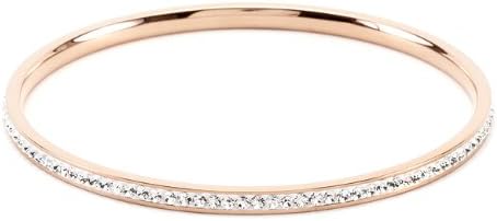 Simple Rose Goldtone Crystal Bangle