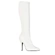 5 Inch Sexy Knee High Boot High Heeled Boot With Side Zip Stretch Patent White