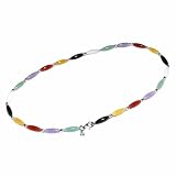 Sterling Silver Multi-Color Jade Long-Bead Necklace, 18