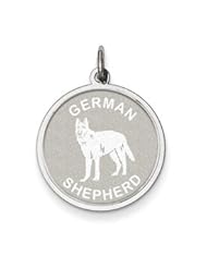 German Shepherd Disc Charm-Sterling Silver German Shepherd Disc Charm