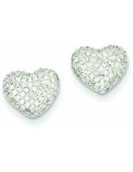 0.5 Carat 14K White Gold Diamond Heart Post Earrings