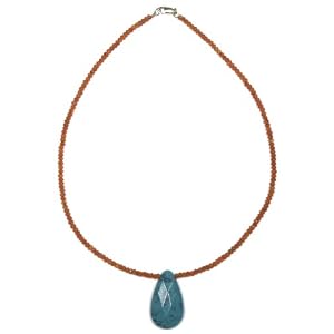 Click here to buy 14k Yellow Gold Carnelian Roundel Necklace w  Turquoise Pendant, 16 by Amazon.com Collection.