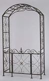 French Fleur De LIS Garden Arbor Trellis w/ Gate Iron
