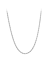 Sterling Silver Bar Bead Chain Necklace, 24"