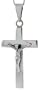 Sterling Silver 2" Large Polished Crucifix Pendant