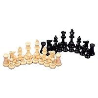 Value Triple Weighted Plastic Chess Set in Black and Ivory - 4 inch King