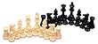 Value Triple Weighted Plastic Chess Set in Black & Ivory - 4 inch King