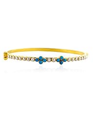 18kt Yellow Gold 2.48ct Gemstone Designer Bangle Bracelet New Year Jewelry