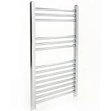 Chrome Flat Heated Towel Radiator Rail 800mm x 500mm