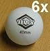 Tischtennisbälle 40mm 6 Stück, Tisch Tennis Spiel Ball Bälle, weiß (LHS)