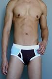 Andrew Christian Color Block Brief for Men - Brown/Lt-Blue