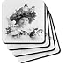 Easter Bonnet - easter, woman, hat, chicks, flowers, bonnet, vintage - Set Of 8 Ceramic Tile Coasters