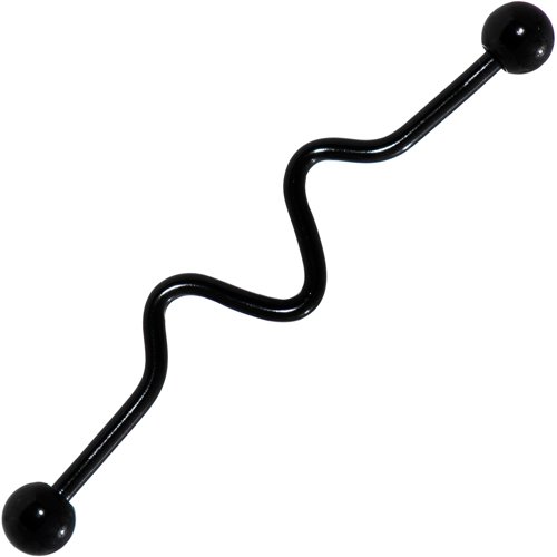 Wave Black Anodized Titanium Industrial Project Bar 40mm