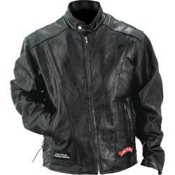 Fashionable Stylish Rock Design Genuine Buffalo Leather Motorcycle Jacket (3X) LEATHER... by Diamond Plate