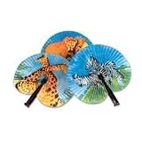 Zoo Design Folding Fans - 12 per unit