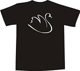 T-Shirt D396 beautiful swan swimming in the pool frontprint Size XXL colored